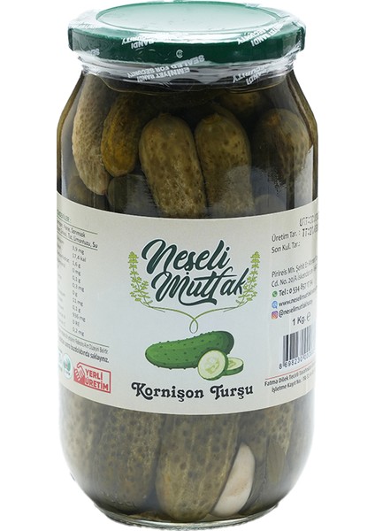 Kornişon Turşu Cam Kavanoz 1 kg