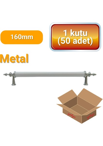 50 Adet Zirve Kroma Beyaz Metal Mobilya Kulbu 160 mm fiyatları