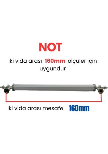 50 Adet Zirve Kroma Beyaz Metal Mobilya Kulbu 160 mm modelleri