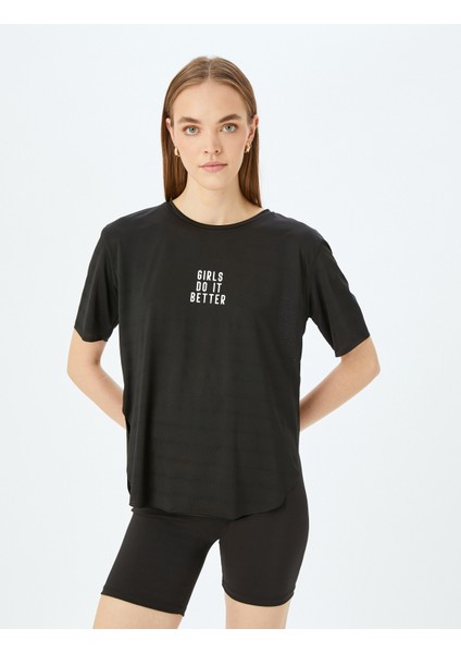 Baskılı Bisiklet Yaka Uzun Rahat Kalıp T-Shirt modelleri