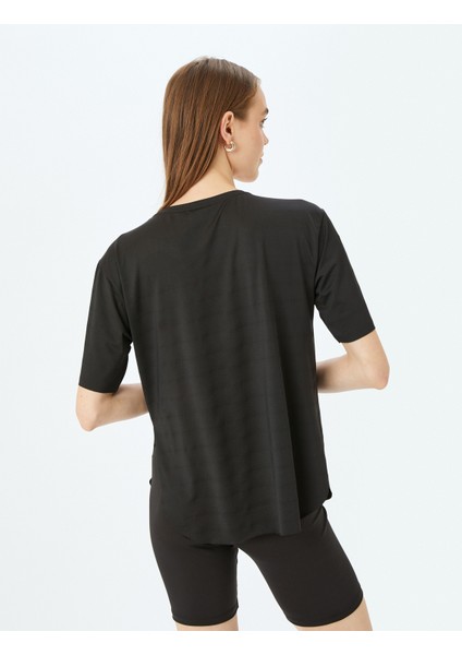 Baskılı Bisiklet Yaka Uzun Rahat Kalıp T-Shirt fırsatları