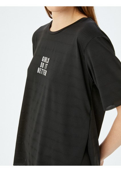 Baskılı Bisiklet Yaka Uzun Rahat Kalıp T-Shirt indirimleri