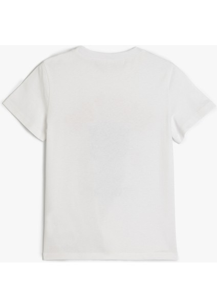 T-Shirt Kaplan Baskılı Kısa Kollu Bisiklet Yaka Pamuklu fiyatları