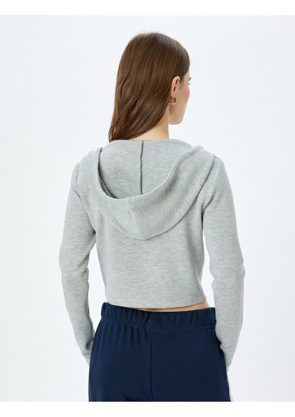 Kapüşonlu Fermuarlı Crop Sweatshirt fırsatları