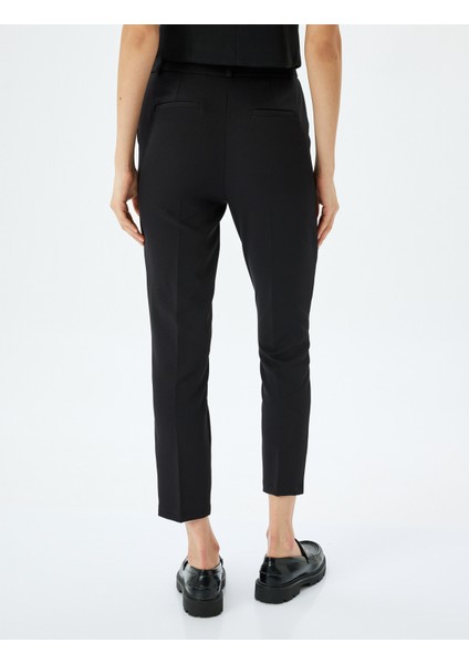 Yüksek Bel Slim Fit Cigarette Kumaş Pantolon