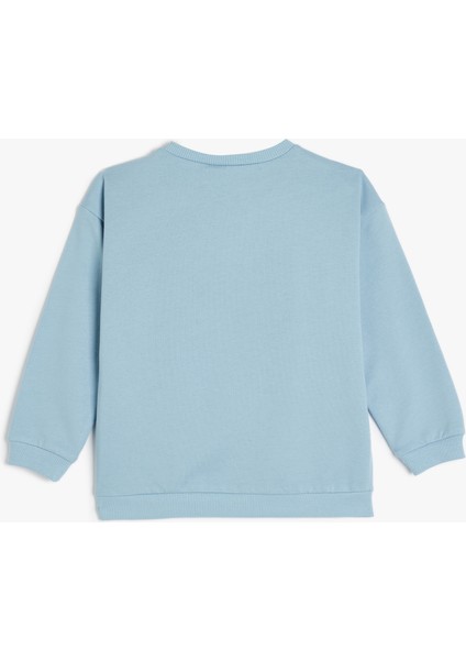 Kaplan Desenli Uzun Kollu Bisiklet Yaka Sweatshirt