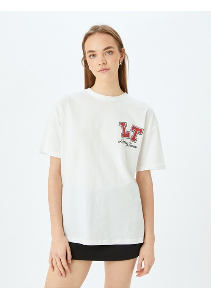 Looney Tunes Baskılı Lisanslı Bisiklet Yaka Kısa Kollu Oversize T-Shirt modelleri