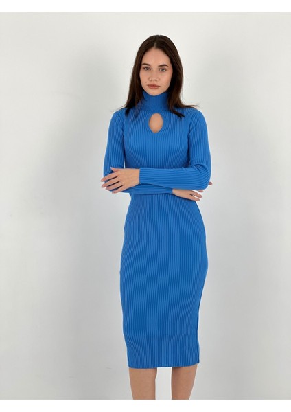 Maxi Boy Kadın Triko Kazak Elbise Women Maxi Knitted Dress