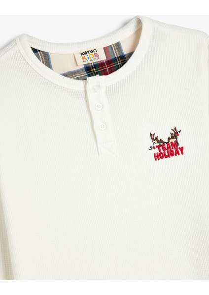 Pamuklu Pijama Üstü Uzun Kollu Yuvarlak Yaka modelleri