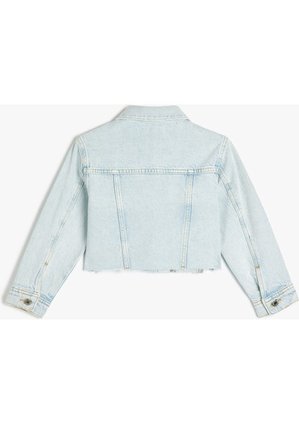 Düğme Detaylı Pamuklu Crop Denim Ceket fiyatları