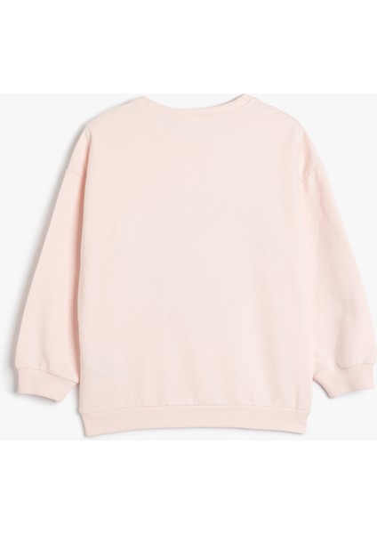 Sweatshirt Uzun Kollu Kedi Baskılı Bisiklet Yaka Pamuklu fiyatları