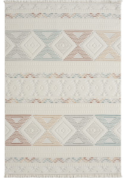 Seyran Rubby Koleksiyonu Sisal Dekoratif Halı 1551 Multi Beyaz