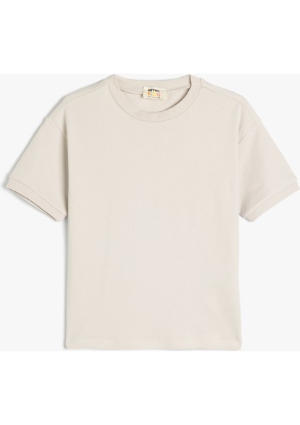 Oversize Basic T-Shirt Kısa Kollu Bisiklet Yaka Pamuklu