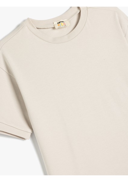 Oversize Basic T-Shirt Kısa Kollu Bisiklet Yaka Pamuklu