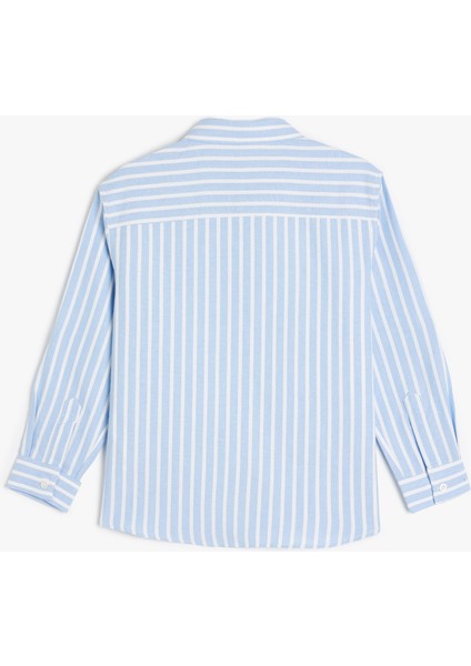 Çizgili Tek Cepli Uzun Kollu Gömlek fiyatları