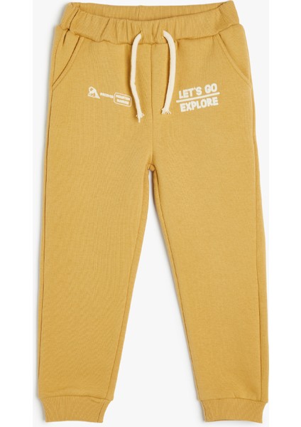 Baskılı Cep Detaylı Pamuklu Jogger Eşofman Altı