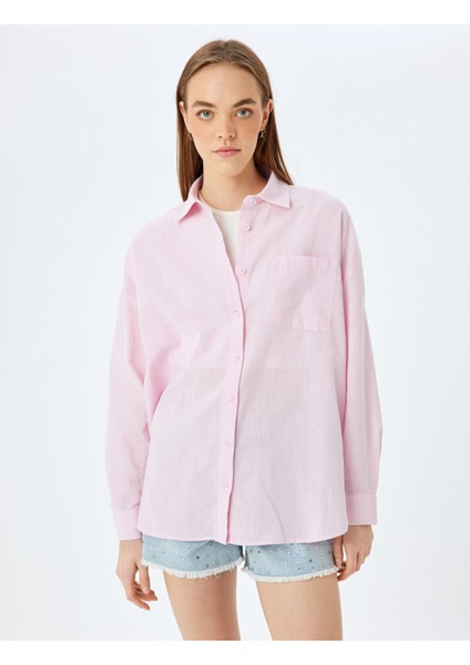 Klasik Yaka Düğmeli Cep Detaylı Uzun Kollu Gömlek modelleri