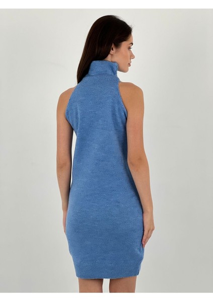 Kolsuz Kısa Şık Kadın Triko Kazak Elbise Women Knitted Dress modelleri