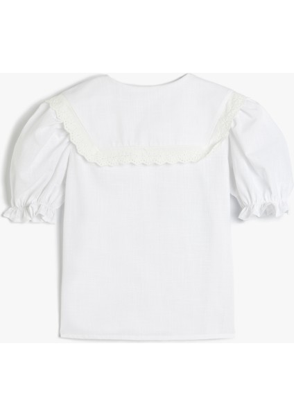 Fırfır Detaylı Kare Yaka Balon Kollu Bluz fiyatları