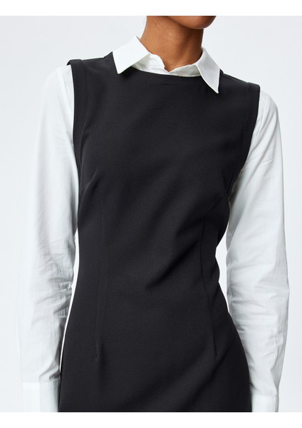 Slim Fit Kolsuz Mini Jile Elbise