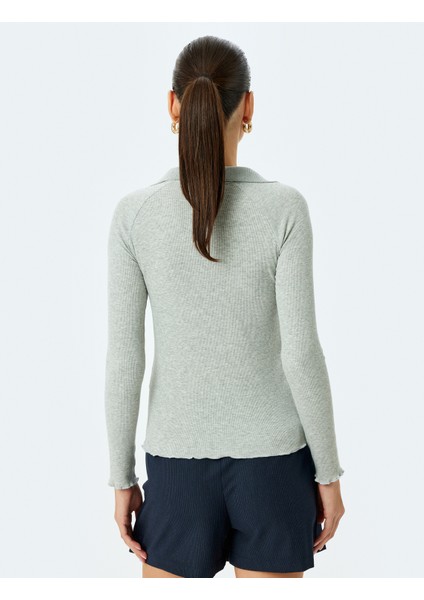 Uzun Kollu Fitilli Polo Yaka T-Shirt fırsatları