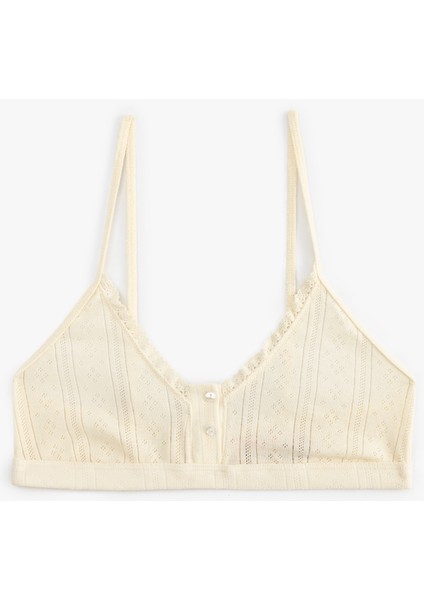 Düğme Detaylı Pamuklu Bralet Sütyen