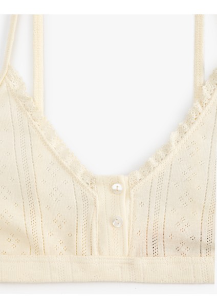 Düğme Detaylı Pamuklu Bralet Sütyen