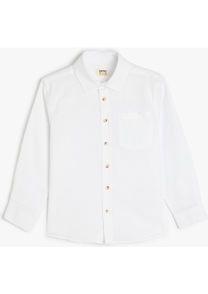 Klasik Yaka Pamuklu Uzun Kollu Basic Gömlek