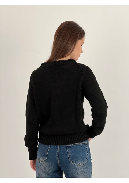 Uzun Kollu Long Sleeve Taş Detaylı Kadın Triko Kazak Women Knitwear fırsatları