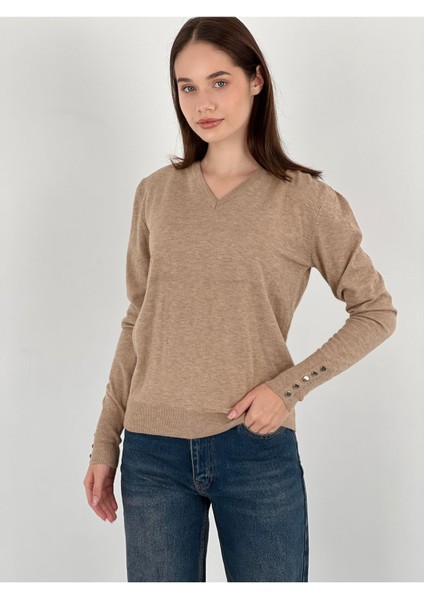 Uzun Kollu Long Sleeve V Yaka V-Neck Kadın Triko Kazak Women Knitwear indirimleri