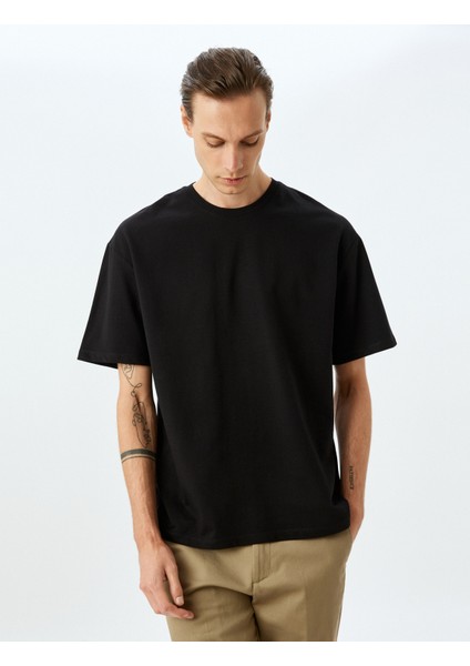 Kısa Kollu Boxy Bisiklet Yaka T-Shirt modelleri