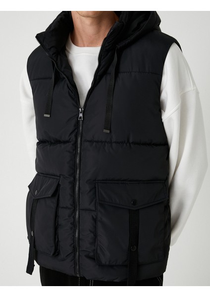 Şişme Yelek Slim Fit Fermuarlı indirimleri