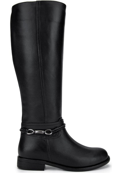 Kadın Deri Siyah Deri Klasik Çizme 1079 60 Bn Czm SK24-25 Sıyah Dr