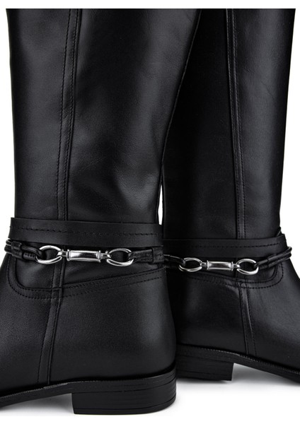 Kadın Deri Siyah Deri Klasik Çizme 1079 60 Bn Czm SK24-25 Sıyah Dr indirimleri