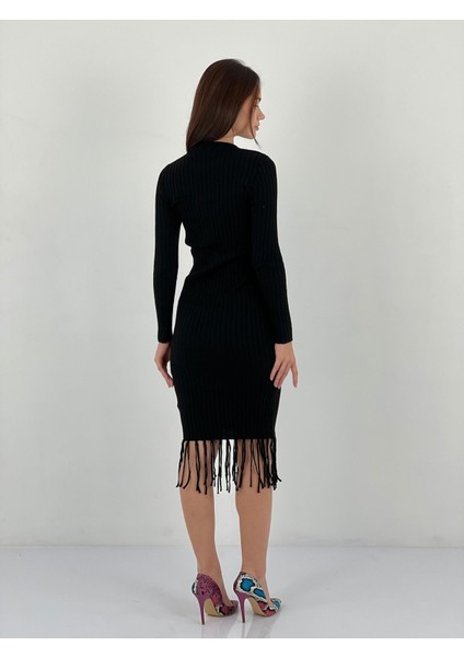Uzun Kollu Kadın Maxi Triko Kazak Elbise Women Maxi Knitted Dress fırsatları