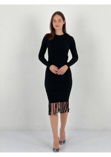 Uzun Kollu Kadın Maxi Triko Kazak Elbise Women Maxi Knitted Dress indirimleri