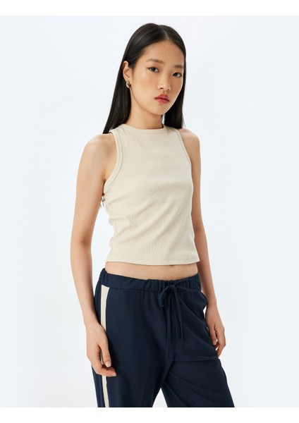 Bisiklet Yaka Kolsuz Slim Fit Basic Atlet