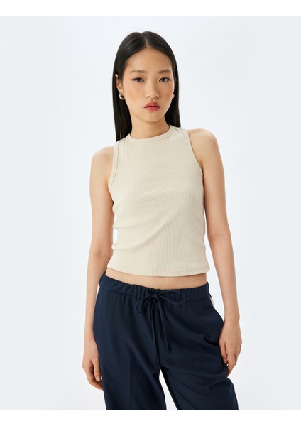 Bisiklet Yaka Kolsuz Slim Fit Basic Atlet