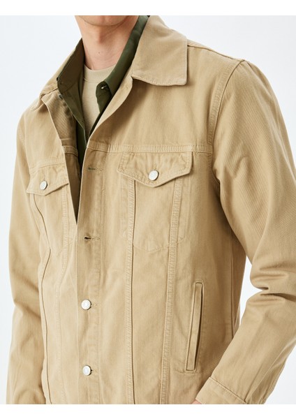 Pamuklu Kapaklı Cep Detaylı Düğmeli Kot Ceket indirimleri