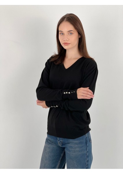 Uzun Kollu Long Sleeve V Yaka V-Neck Kadın Triko Kazak Women Knitwear indirimleri