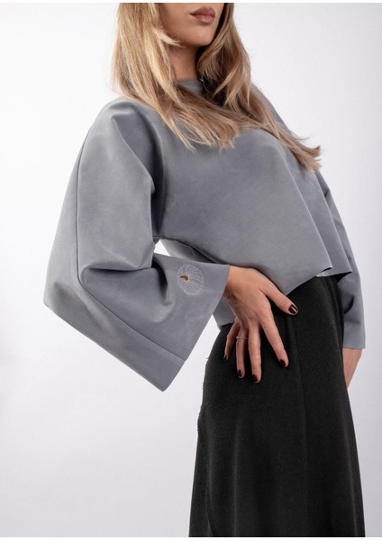 Crop Sweatshirt Mavi