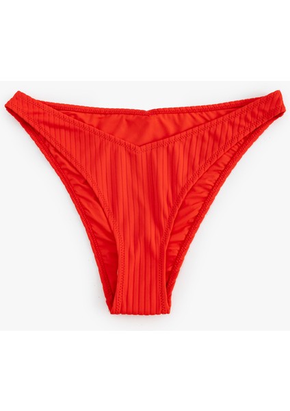 Astarlı Dokulu Asimetrik Bel Bikini Altı