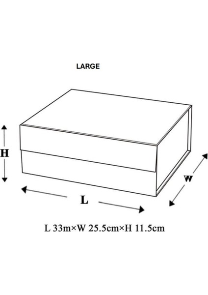 - Saklama Kutusu Büyük L 33 x 25.5 x 11.5 cm Pembe Lamine Mıknatıslı Kapak