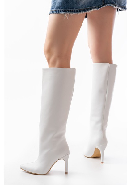 SYT-2004 Beyaz Günlük Bayan Çizme modelleri