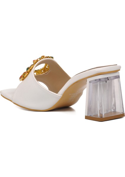 Beyaz Kadın Topuklu Terlik fırsatları