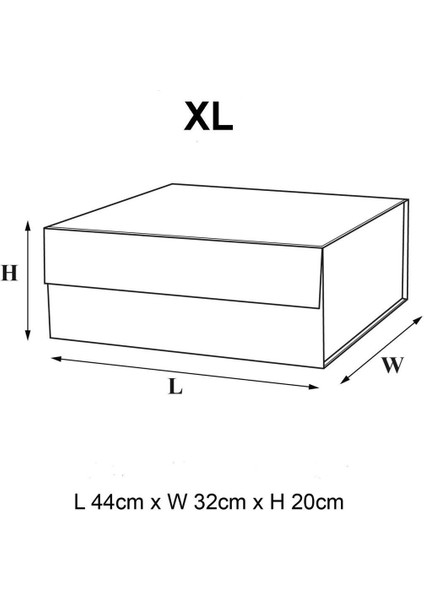 Kutusu Büyük x l 44 x 32 x 20 cm Kırmızı Lamine Mıknatıslı Kapak