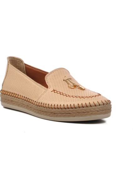 Bej Kadın Loafer Ayakkabı
