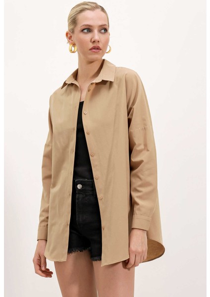 Oversize Uzun Basic Gömlek DS22YB113900