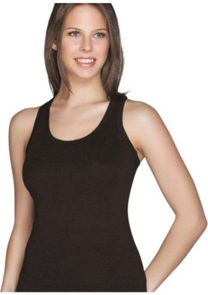 Kadın Siyah Modal Kalın Askılı Atlet 0953