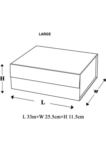 - Dekoratif Kutu Büyük L 33 x 25.5 x 11.5 cm Lacivert Lamine Mıknatıslı Kapak